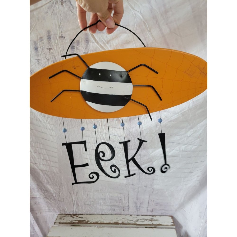 Hanging spider Halloween eek sign home door kitchen home decor